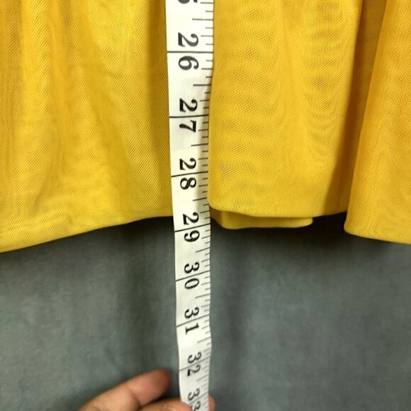 LULUS Dress Womens Size L Mustard Yellow Ruched Off-the-Shoulder Bodycon - Picture 4 of 12